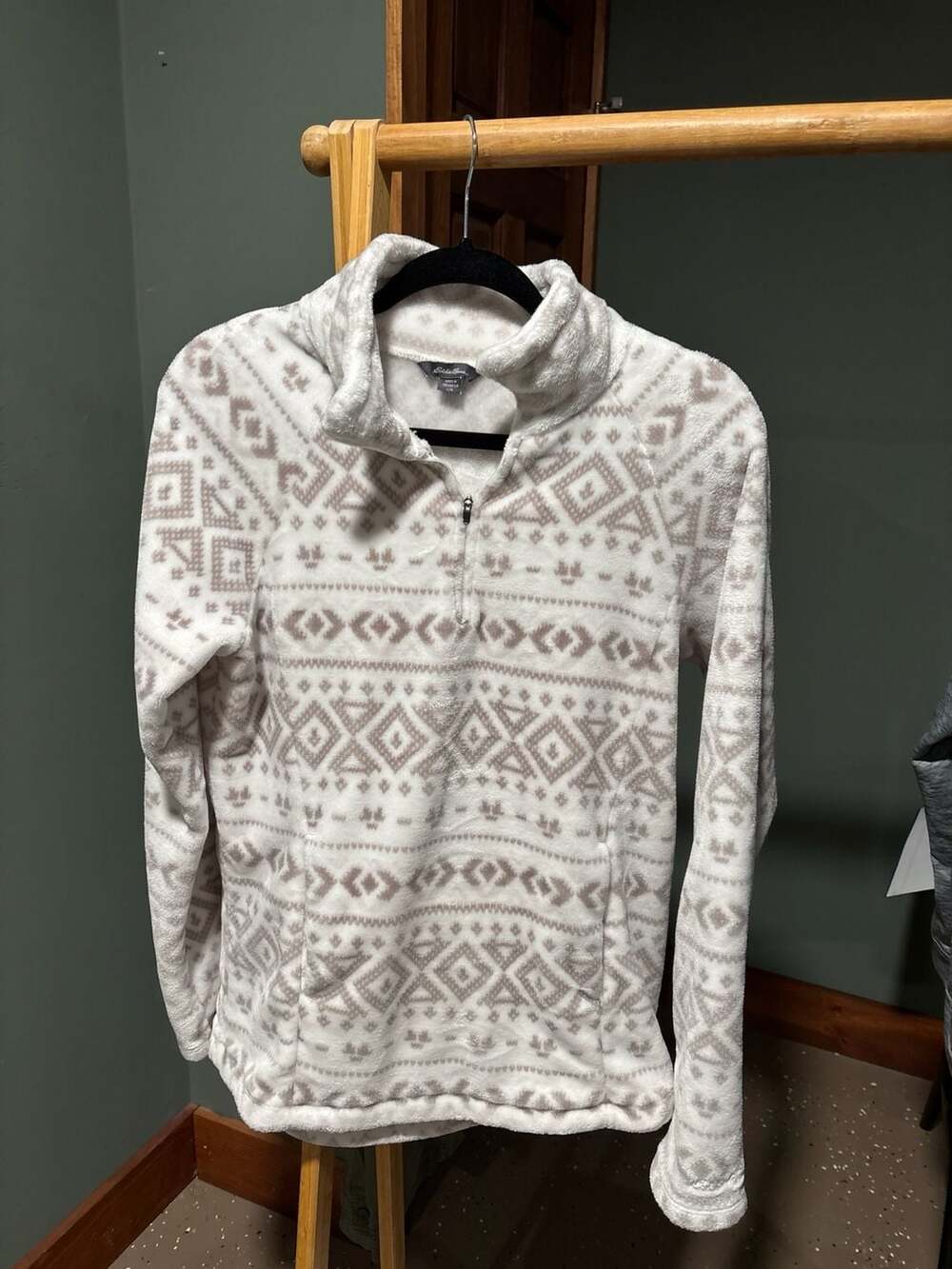 Eddie Bauer Women's Fair Isle 1/4 Zip High Pile Fleece Pullover